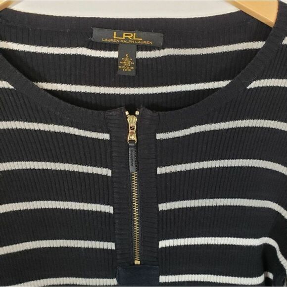 Lauren Ralph Lauren Y2K 90s Striped 3/4 Sleeve Top Size S - Picture 4 of 7